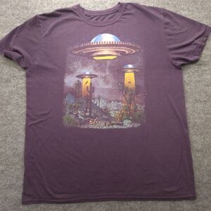 Curbside‎ Clothing Alien Abduction Purple Graphic Tee Size XL